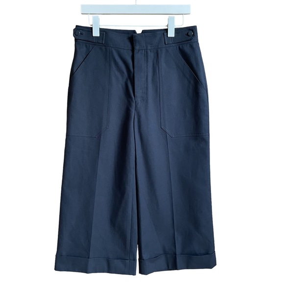 Equipment Femme Wide Leg Cropped Pant Trouser Navy Sz 4...